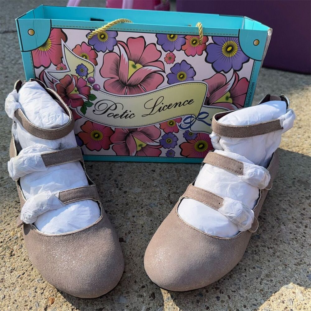 Poetic Licence Baby‎ Feet Womens Dress Shoes Gray Floral Size 8